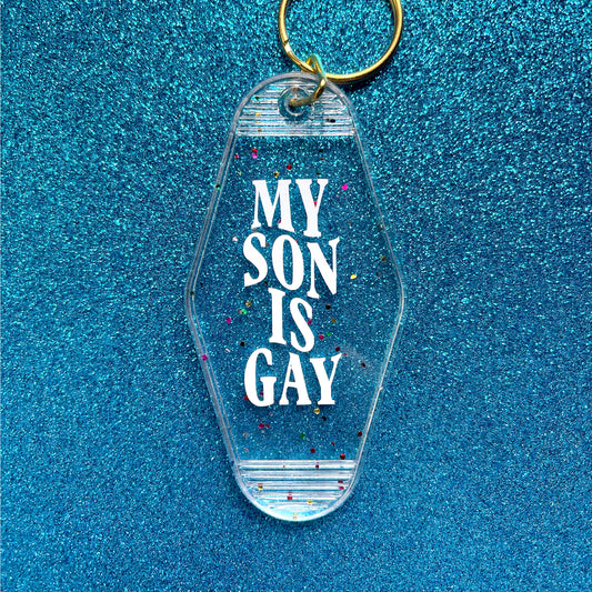 My Son Is Gay – Retro Motel Keychain