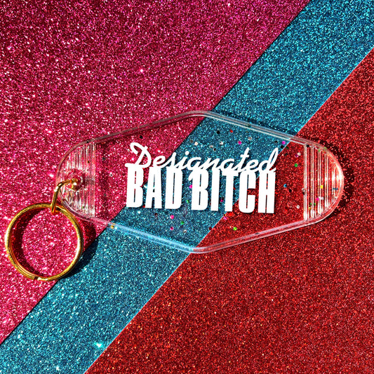 Designated Bad Bitch – Retro Motel Keychain