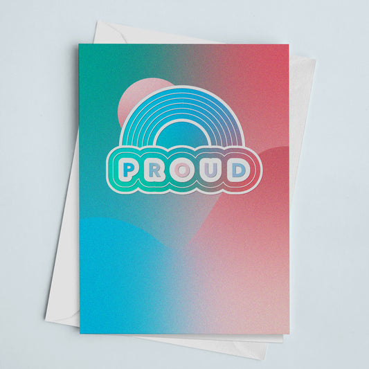 Pride Card Proud Pink Blue