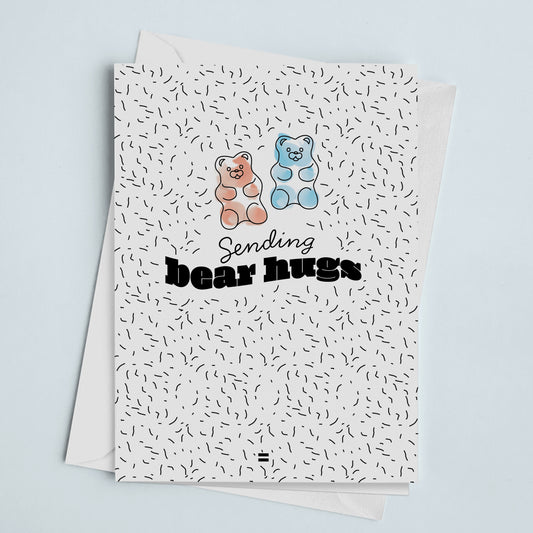 Sympathy Card Bear Hugs Black & White