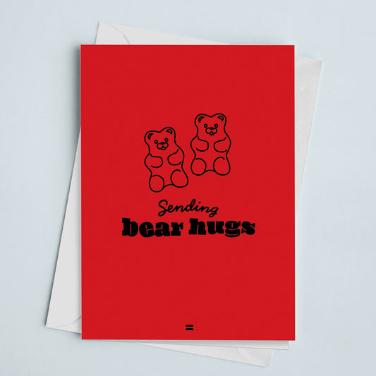 Sympathy Card Bear Hugs Red