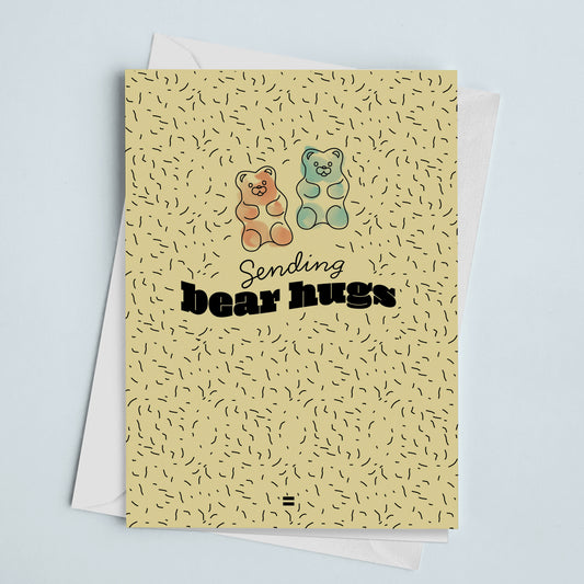 Sympathy Card Bear Hugs Beige