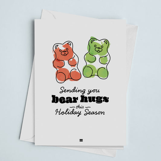Holiday Card Bear Hugs White