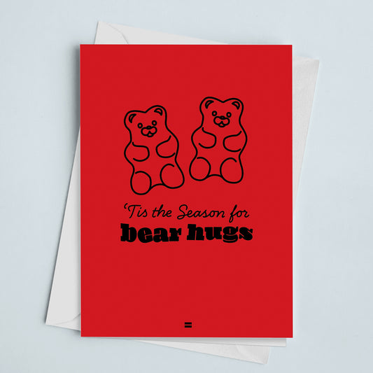 Holiday Card Bear Hugs Red
