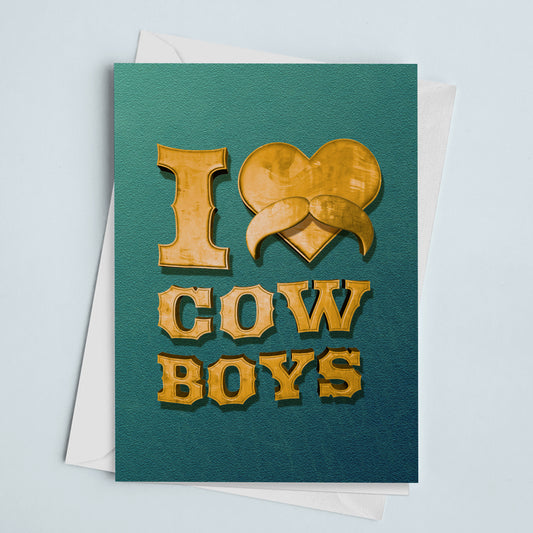 Pride Card I Love Cowboys Blue Gold