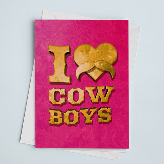 Pride Card I Love Cowboys Pink