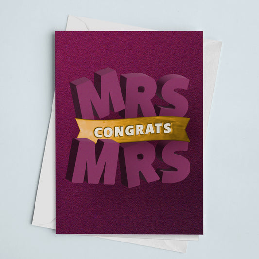 Engagement Card MRS MRS Purple & Gold Congrats